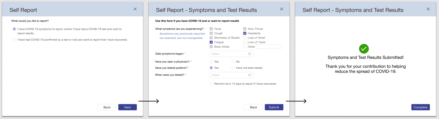 Self-Report Symptoms - Update